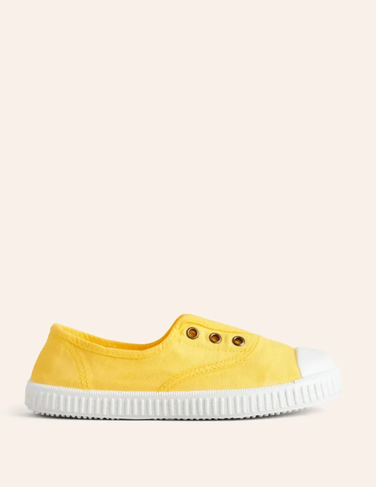Laceless Canvas Pull-ons-Soft Lemon-Boden Shop