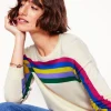 Lara Relaxed Cotton Jumper-Rainbow Curve Knit-Boden New