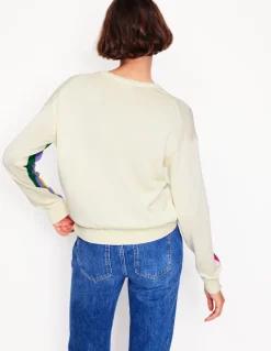 Lara Relaxed Cotton Jumper-Rainbow Curve Knit-Boden New