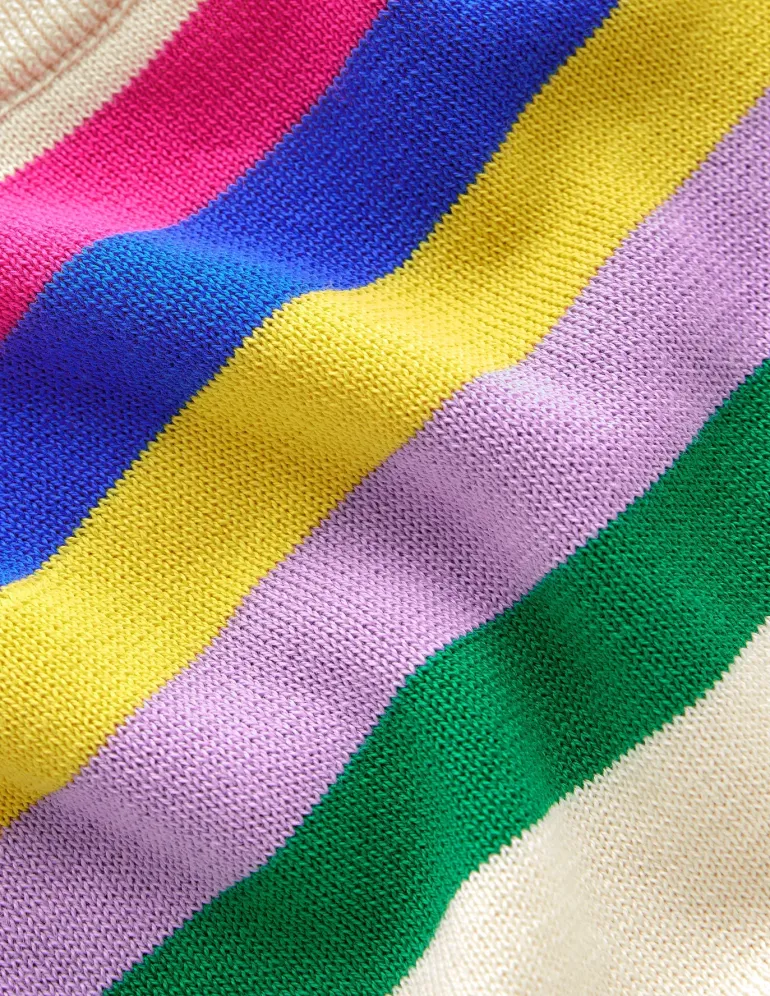 Lara Relaxed Cotton Jumper-Rainbow Curve Knit-Boden New