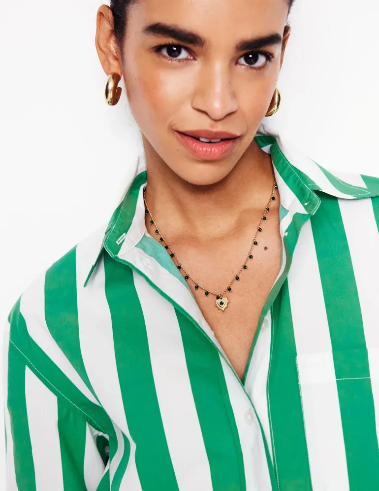 Layering Charm Necklace-Green Heart-Boden Cheap