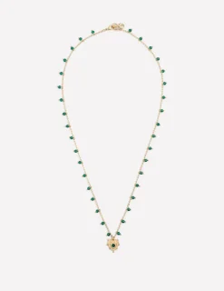 Layering Charm Necklace-Green Heart-Boden Cheap