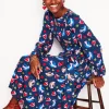 Leandra Jersey Midi Dress-French Navy, Heart Flutter-Boden Store
