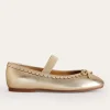 Leather Ballet Flat-Gold Metallic-Boden Online