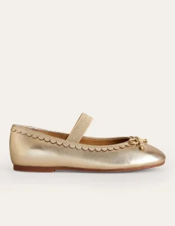 Leather Ballet Flat-Gold Metallic-Boden Online