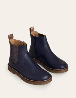 Leather Chelsea Boots-College Navy Floral-Boden Discount