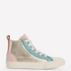 Leather Metallic High Tops-Multi Metallic-Boden Fashion