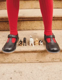 Leather T-bar Flats--Boden Hot