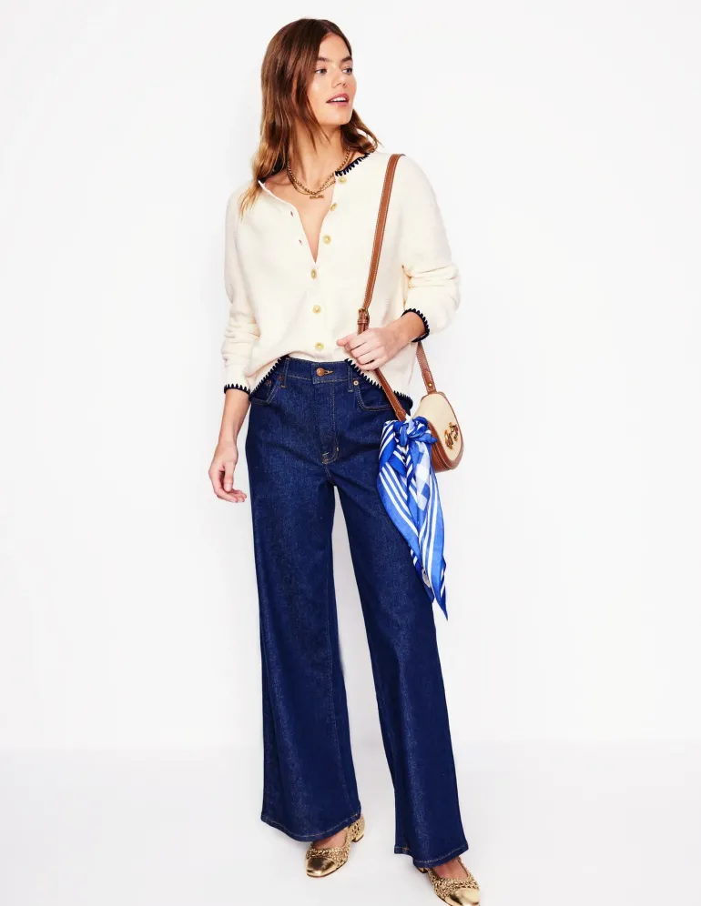 Lena Stitch Detail Cardigan-Warm Ivory-Boden Best Sale