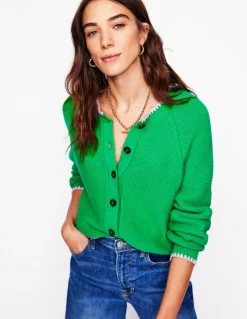 Lena Stitch Detail Cardigan-Rich Emerald-Boden Best Sale