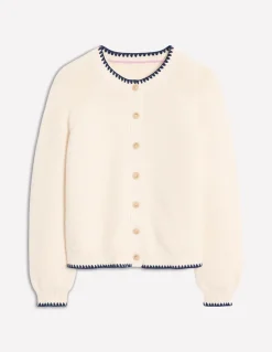 Lena Stitch Detail Cardigan-Warm Ivory-Boden Best Sale