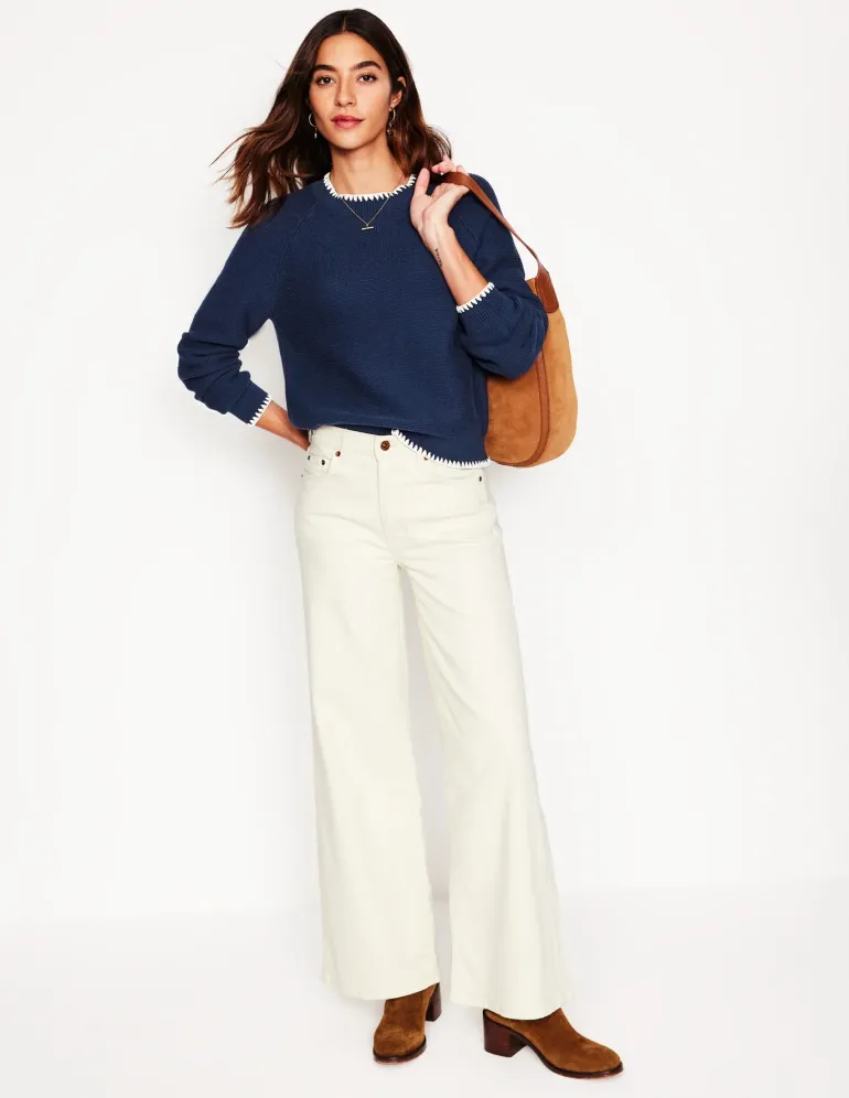 Lena Stitch Detail Sweater--Boden Hot
