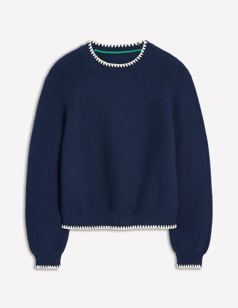 Lena Stitch Detail Sweater--Boden Hot