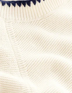 Lena Stitch Detail Sweater-Warm Ivory-Boden Cheap