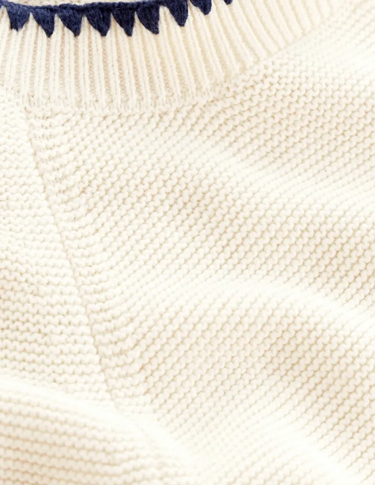 Lena Stitch Detail Sweater-Warm Ivory-Boden Cheap