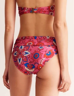 Levanzo Fold Bikini Bottoms-Pink, Botanical Wave-Boden Store
