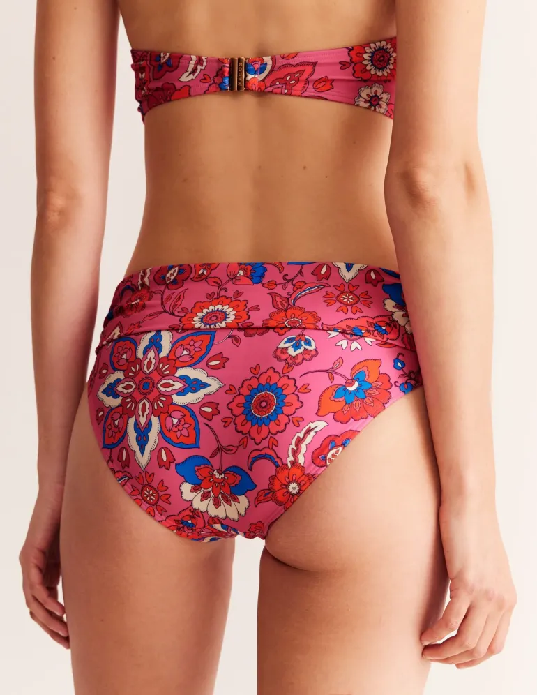 Levanzo Fold Bikini Bottoms-Pink, Botanical Wave-Boden Store