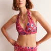 Levanzo Halter Bikini Top-Pink, Botanical Wave-Boden Store