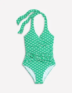 Levanzo Halter Swimsuit-Green Cloud Terrace-Boden Best