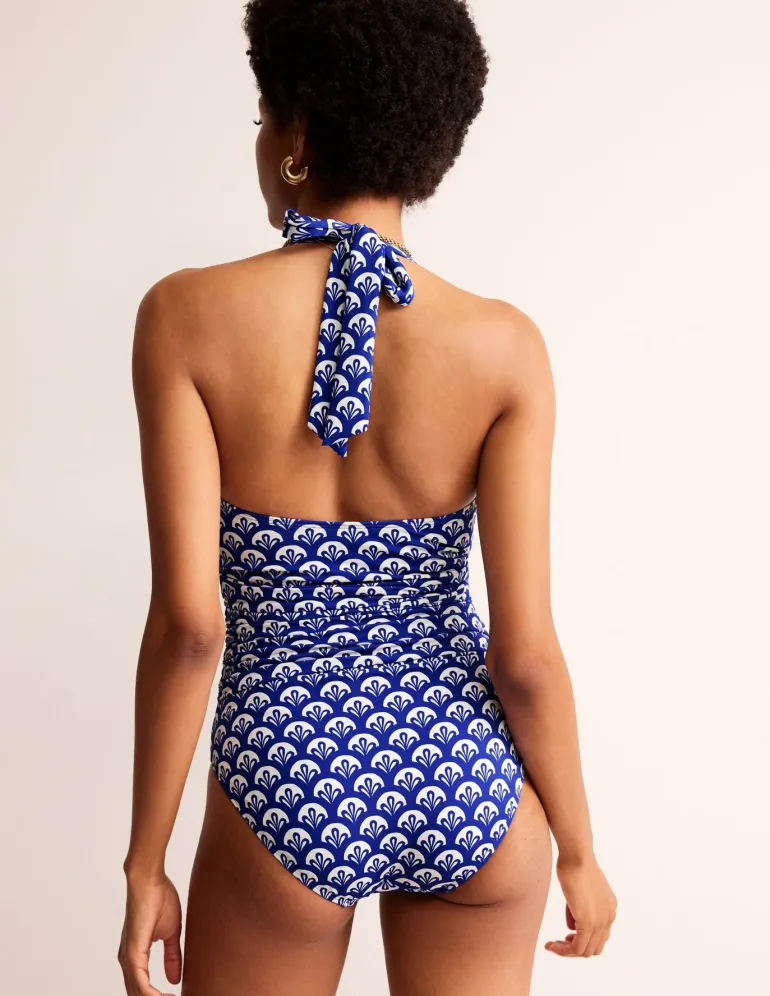 Levanzo Halter Swimsuit-Surf The Web, Foliage Geo-Boden Clearance