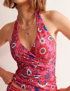 Levanzo Halter Tankini Top-Pink, Botanical Wave-Boden Shop