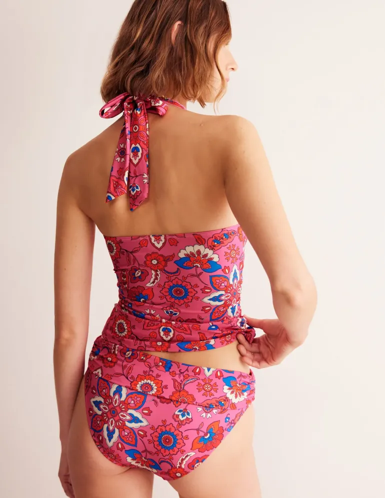 Levanzo Halter Tankini Top-Pink, Botanical Wave-Boden Shop