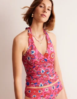 Levanzo Halter Tankini Top-Pink, Botanical Wave-Boden Shop