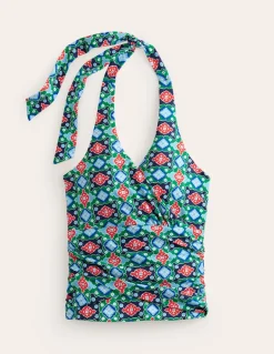 Levanzo Halter Tankini Top-Green Tambourine, Coastal Tile-Boden Outlet