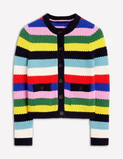 Libby Knitted Jacket-Poppy Red, Blue Multi-Boden Cheap