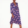 Lily Long Sleeve Midi Dress-Starboard Blue, Meadow Posy-Boden Best