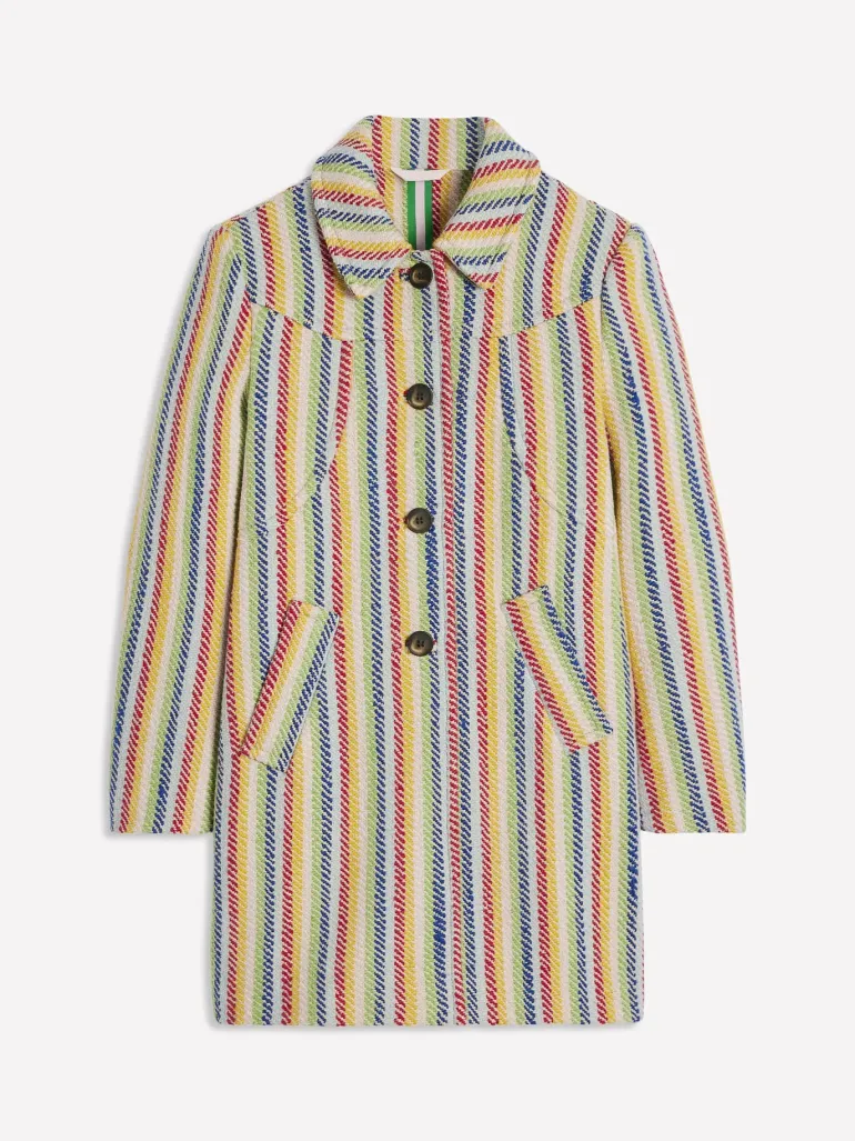 Lincoln Stripe Coat-Rainbow Twill Stripe-Boden Best