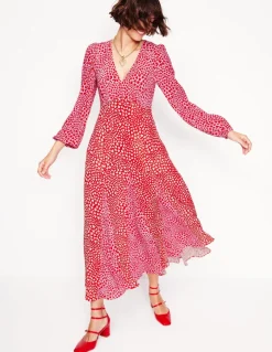 Lisa Long Sleeve Tea Dress-Pink, Heart Cluster-Boden Cheap