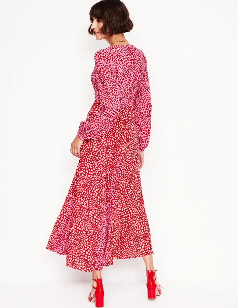 Lisa Long Sleeve Tea Dress-Pink, Heart Cluster-Boden Cheap