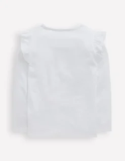 Long Sleeve Frill Logo Top-Ivory Catisserie-Boden Best