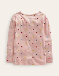 Long Sleeve Pointelle Top-Provence Pink Hearts-Boden Best Sale
