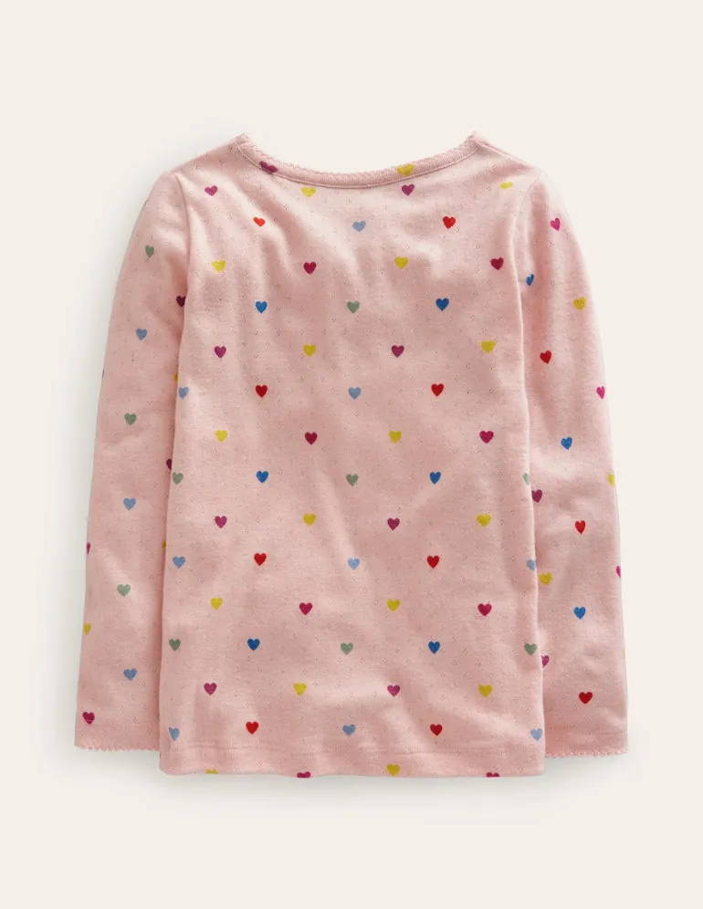 Long Sleeve Pointelle Top-Provence Pink Hearts-Boden Best Sale