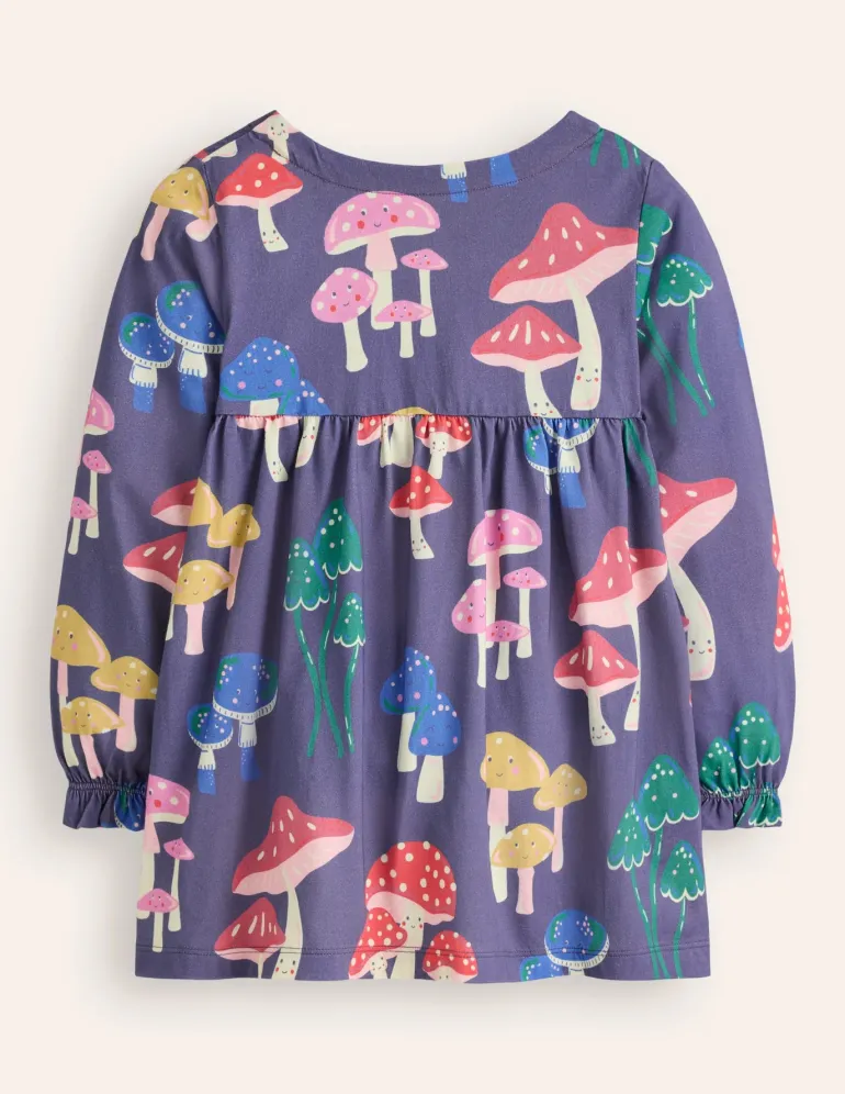 Long Sleeve Printed Tunic-Starboard Blue Mushrooms-Boden Cheap