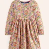 Long-Sleeved Fun Jersey Dress-Vintage Pink Bunny Field-Boden Shop