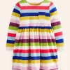 Long-Sleeved Fun Jersey Dress-Rainbow Multi Stripe-Boden Cheap