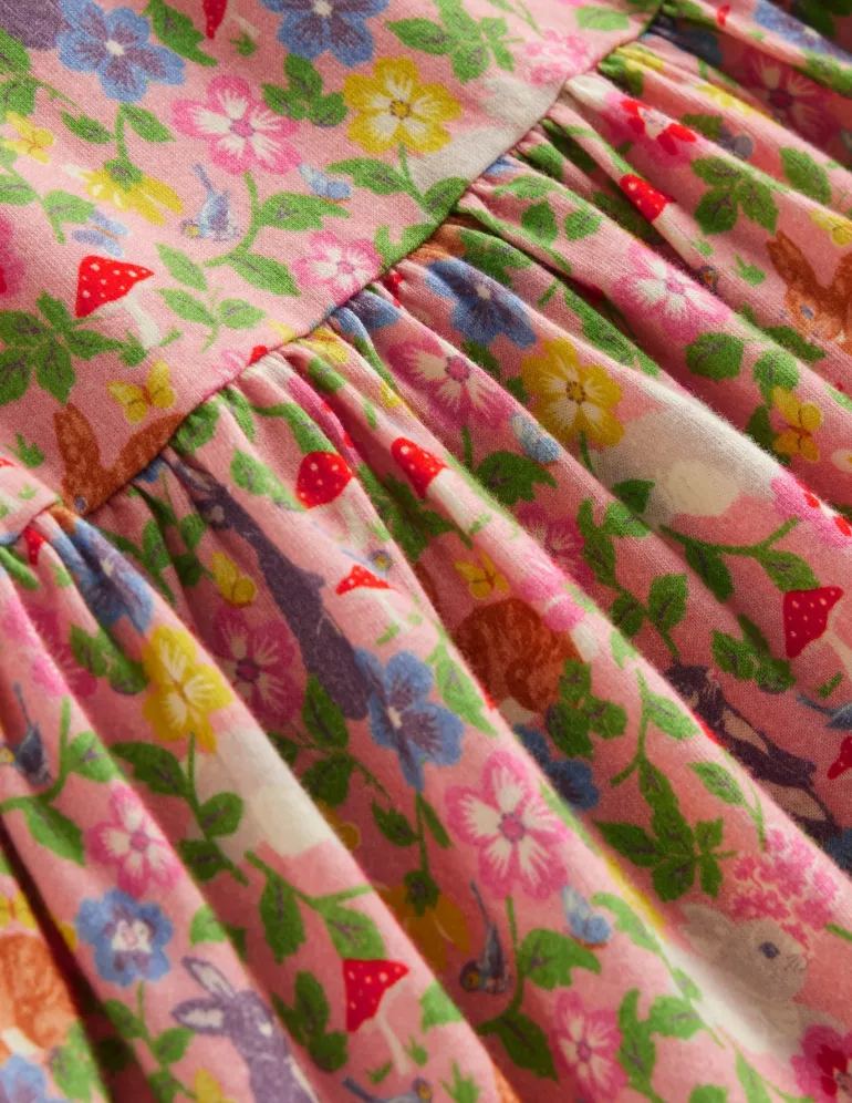 Long-Sleeved Fun Jersey Dress-Vintage Pink Bunny Field-Boden Shop