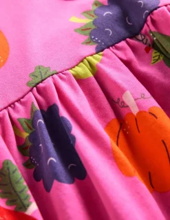 Long-Sleeved Fun Jersey Dress-Tickled Pink Autumn Friends-Boden Clearance