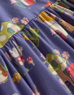 Long-Sleeved Fun Jersey Dress-Starboard Toadstool Village-Boden Flash Sale