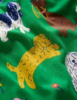 Long-Sleeved Fun Jersey Dress-Green Park Play Pets-Boden Fashion