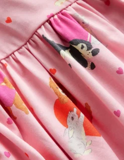 Long-Sleeved Fun Jersey Dress-Chalk Pink Valentines Pets-Boden Outlet