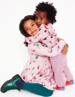 Long-Sleeved Fun Jersey Dress-Vintage Pink Festive Bunny-Boden Cheap