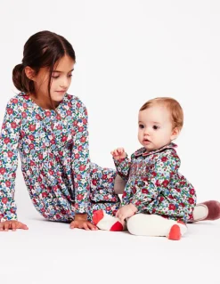 Long-Sleeved Fun Jersey Dress-Glacier Blue Winter Floral-Boden Online
