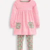 Long-sleeved print tunic set-Chalk Pink Wild Rose-Boden Fashion