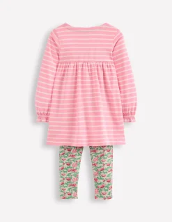 Long-sleeved print tunic set-Chalk Pink Wild Rose-Boden Fashion