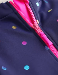 Long-Sleeved Swimsuit-Navy Rainbow Confetti Spot-Boden Best Sale