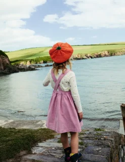 Lucilla Pinafore Dress-Mauve Mist Pumpkin Cats-Boden New